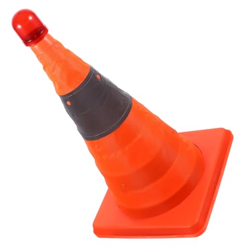 Unomor Collapsible Flashing Backlight LED Light Outdoor Training Cones Traffic Road Reflective Safety Cones Goal Cones Caution Parking Cones for Drivers Training Emergency Cones Rubber