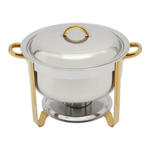 Konfiur 5L Edelstahl Chafing Dish, Speisenwärmer 42 * 32cm Wärmebehälter für Speisen, Buffetwärmer mit Scheuerschale Deckel und Kraftstoffpastenbehälter, für Buffet Catering Buffet Gastro und Party