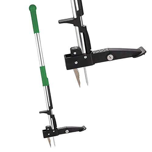 AMOS Mechanical Weed Puller Stainless Steel 4-Claw & Foot Pedal, Telescopic Root Remover, Stand-up...
