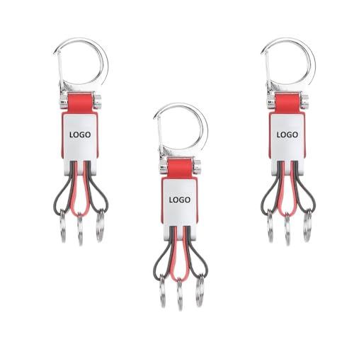 Image of Bullet Premium Bike Classic Keychain Keyring for Bike with 3 Dedicated Rings PU Leather ABS Metal with Bike Logo in the middle Belt Loop Hook dual tone color Orange and Black