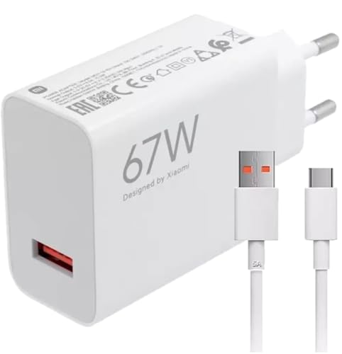 Xiaomi Mi Travel Charger Combo Set with USB-A to Type-C Cable de Charing 1 m, 67W White EU MDY-12-EJ