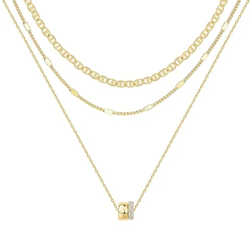Herxion Gold Necklace for Women, Dainty 14K Gold Plated Pendant