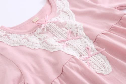 Girls' Princess Nightgowns Lace Dress 100% Cotton for 3-14 Years2