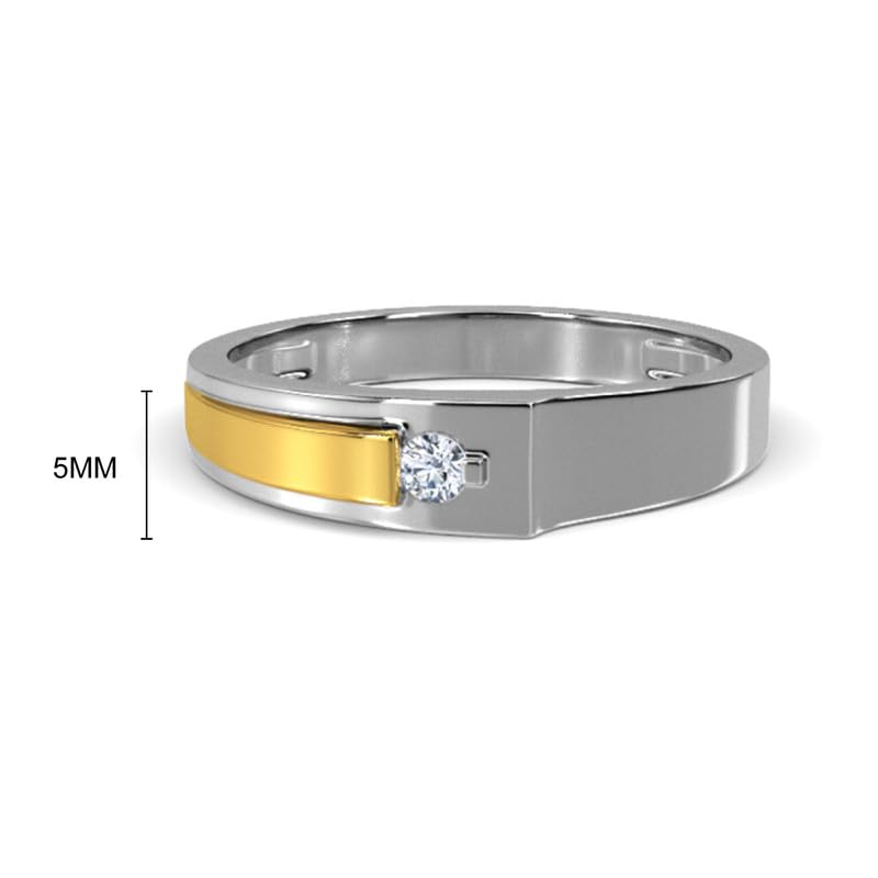 Image of KISNA 18K BIS Hallmark Pure Yellow Gold & SI Real Diamond Jack Diamond Ring For Mens Size 22