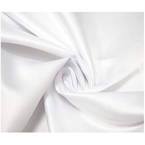 Matte Duchess Bridal Satin Polyester Fabric, White Cover