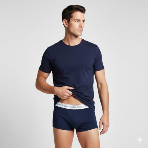 Image of GIIG CK Presents Plain Strechable Micromodal Fabric Underwear for Men (Black,Blue,Wine) Pack of 2 Size M,L, XL, XXL