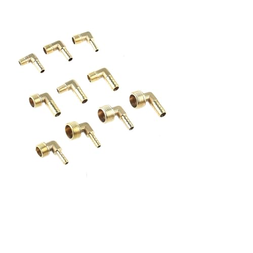 Ziluao Qinlu-Brass Connector Hose Fitting Pagoda Connector 6 8 10 12 14mm Hose Barb Connector Hose Tail Thread 1/8 1/4 3/8 1/2 Inch Thread Brass Pipe Fitting, Corrosion Resistance(PL,6MM_3/8