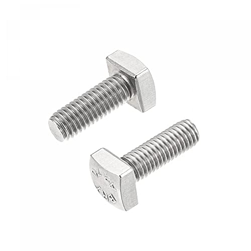 uxcell Square Head Bolt, 2pcs M5x12mm Fully Thread 304 Stainless Steel Grade C Square Machine Screws