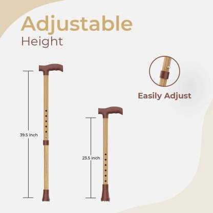 Wooden Brown Walking Stick Adjustable and Anti- Skid Surface for Men and Women Old Age Brown Coated Walking Hand Stick Wooden Brown Walking Stick Adjustable and Anti- Skid Surface for Men and Women Old Age Brown Coated Walking Hand Stick
