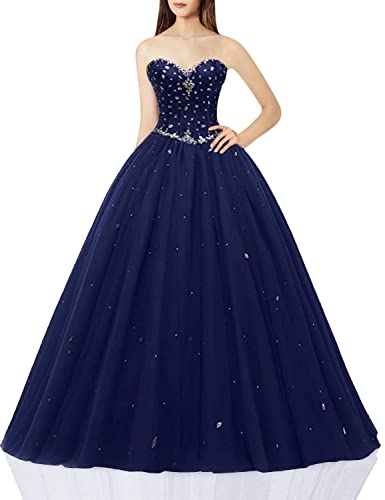 Image of Likedpage Women's Sweetheart Ball Gown Tulle Quinceanera Dresses Prom Dress