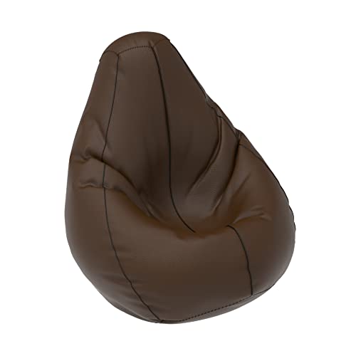 Image of ComfyBean - XXXL - Piping Bean Bag with Beans Filled - for Adults - Max User Height : 5 Ft. - Max User Weight : 60 Kgs - Prefilled Bean Bags (Brown Black)