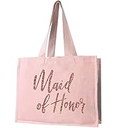 RhinestoneSash Rose Gold Bridal Party Tote Bags - JUMBO 18" x 14" Wedding Totes - Bridal Shower G...
