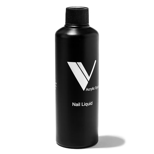 V Beauty Pure Monomer Acrylic Nail Liquid - Long-Lasting Nail Monomer Liquid for Smooth & Glossy Finish - Acrylic Nail Supplies for Nail Technicians, Salon & Manicures & Pedicures - 8 Oz