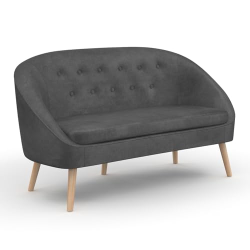 IDMarket - Canapé Banquette en Velours Sonia Gris