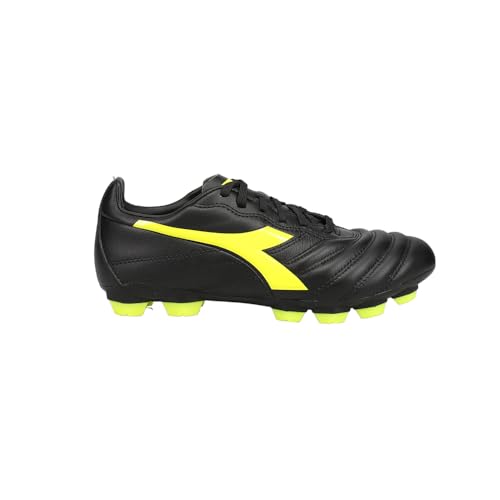 Diadora Kids Boys Brasil Elite 2 Lt LPU Soccer Cleats Cleated - Black, Yellow - Size 5.5 M