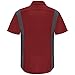 Red Kap Men's Short Sleeve Performance Plus Shop Shirt with OilBlok Technology, Fireball Red with Charcoal Mesh, Large