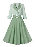 Logra una elegancia versátil con este vestido vintage de línea A. Se puede combinar con con una falda o enagua para un look aún más sofisticado. El vestido muestra un favorecedor cuello en V / cuello corazón / cuello Peter Pan / cuello redondo y un diseño de columpio hasta la rodilla,