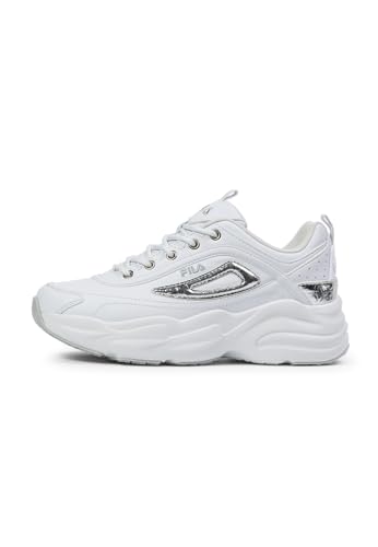 FILA Skye Zp Wmn, Zapatillas Mujer, Blanco y Plateado, 42 EU