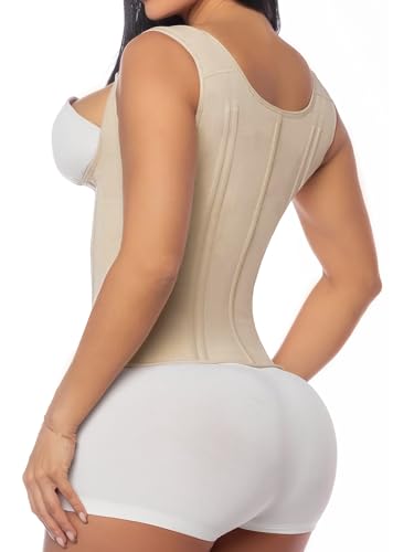 Image of YIANNA Waist Trainer for Women Tummy Control Underbust Hourglass Corset Waist Cincher Vest Sport Girdle with Zipper and Hooks