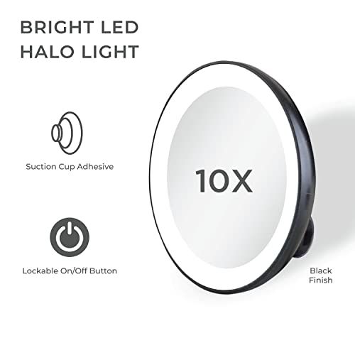 Zadro 3.5 Led Compact Mirror With Light 10X Travel Mirror Handheld Makeup Mirror Wall Mounted Suction Cup Shaving Mirror #TOP6