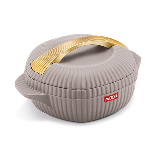 Image of MILTON plastic Oyster 1000 PU Insulated Casserole, 860 ml, Taupe, BPA Free, Food Grade, Hot and Cold, Easy to Carry, Easy to Store, Chapati, Roti, Curd Maker