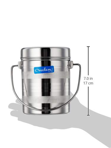 Image of Neelam Stainless Steel 12, 22 Gauge Diamond Milk Pot, 1900 ml, Stainless Steel Storage Can Useable As Steel Dabba, Milk, ghee, Oil Storage, Etc. Heavy Jointless Body, Induction Compatible, Silver