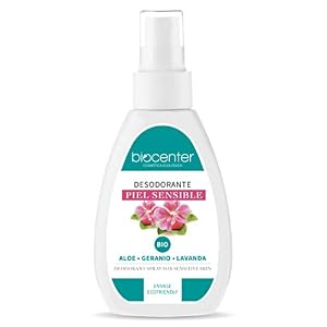 BIOCENTER Desodorante Natural spray – Aloe, Geranio, Lavanda – Ecológico y Vegano