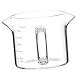 Balacoo Jarra Medidora de Vidrio para Leche y Crema con Doble Multifuncional para Café Postres y Uso Doméstico Diseño Transparente y Práctico para Cafeterías y