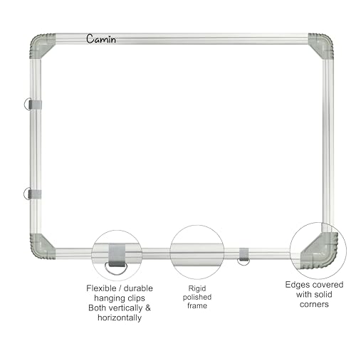 Image of Camin Melamine Whiteboard Non Magnetic 2X3 Feet Double Sided White Board & Chalk Board Both Side Writing Boards,One Side White Marker & Reverse Side Chalk Board Surface (2X3 Feet)