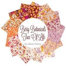 Liberty Tree of Life Berry Botanicals Jelly Roll (40 Pieces) by Liberty Fabrics for Riley Blake 2.5 x 44 inches (6.35 cm x 111.76 cm) Fabric Strips DIY Quilt Fabric