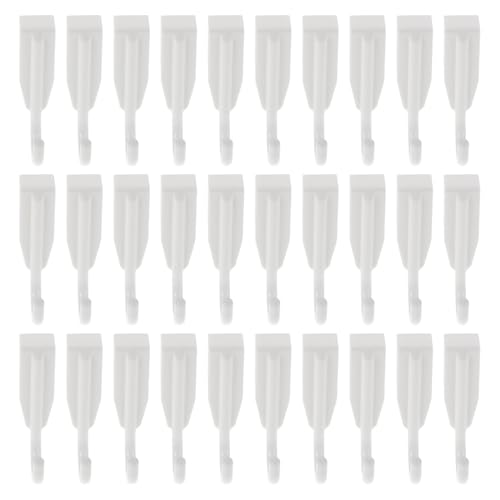 WATIIFUFU Ganchos para Estante de Cocina 40 Unidades, Plástico Blanco 5 Mm, Gancho en Forma de J para Colgar Utensilios y Organizar Barra de Almacenamiento, Ideales para Carrito y
