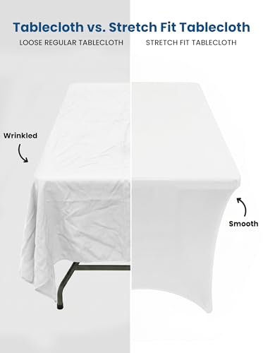 Utopia Kitchen Spandex Tischdecke 2er-Pack [6FT, Weiß] Enge, Passgenaue, Waschbar und Faltenfrei Tischdecke Outdoor für Veranstaltung… – Ansicht 3