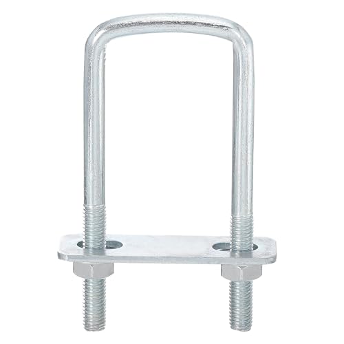 Image of uxcell Square U-Bolts, 8 Sets 50mm Inner Width 130mm Length M8 Zinc-Plated Carbon Steel U Clamp Bolt with Nuts and Plates, for Boat Trailer
