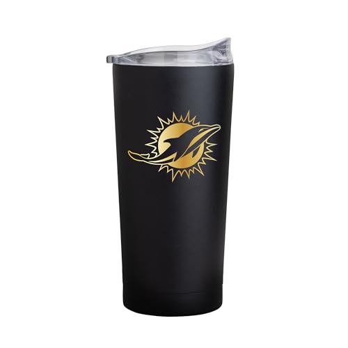Logo Brands Miami Dolphins Black Foil 20oz. Powder Coat Tumbler
