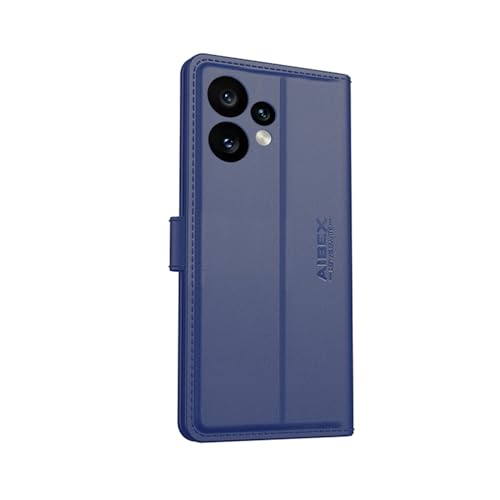 Image of AIBEX Compatible for CMF by Nothing Phone 2 Pro 5G Flip Cover Leather Finish with Magnatic Closure | Inside TPU with Card Pockets | Wallet Stand | Complete Protection Flip Case - Blue