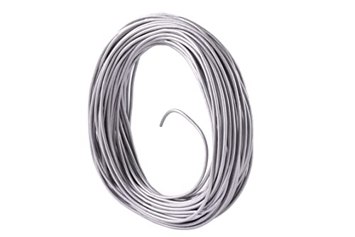 KONMAY 25 Yards Solid Round 1.5mm Metallic Silver Gray Genuine/Real Leather Cord Braiding String (1.5mm, Metallic Silver Gray)