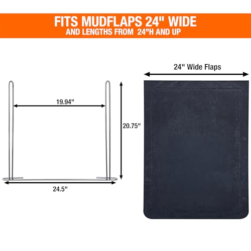 Image of Buyers Products B2436ASBC Chromed Steel Anti-Sail Brackets for Use with 24-Inch-Wide Mud Flaps, 2 Count, Hold Mudflaps Straight & Flat, Bolt or Weld on to Truck or Trailer