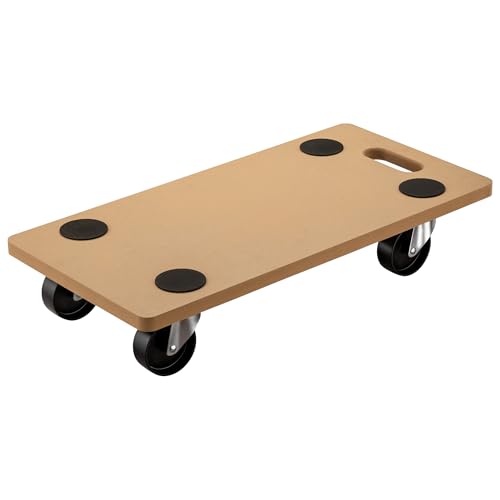 WilTec Chariot de Transport à roulettes, en Polypropylène pour Meuble Charge Lourde Plaque MDF 580x290mm 250 kg Déménagement, Brune
