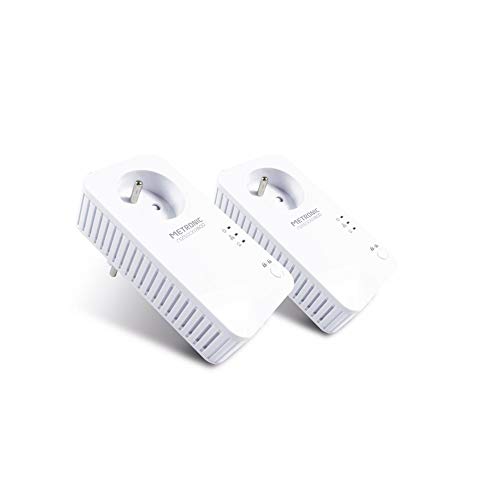 Metronic 495421 - Adaptadores PLC con enchufe extra, blanco