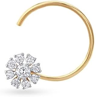 Mia by Tanishq 14KT Diamond Twinkle Bloom Nose Pin for Women | Elegant Floral Design Gold Nose Pin | Minimalist Daily Wear... Price In India