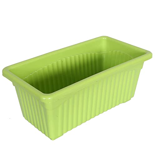 Image of Plastic Window Planters | Garden Planting Pots | Flower Plant Pots for Home Garden & Balcony | Flower Planters for Balcony and Terrace Gardens | Pack of 5 (Green)