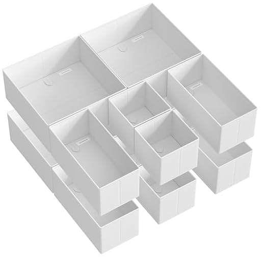 SONGMICS Organizadores Cajones, Separadores de Cajones, Juego de 12, Cajas Almacenaje de Tela Plegables para Calcetines, Ropa Interior, Sostenes, Corbatas, Bufandas, Blanco Nube RDZ006W02 | Ya disponible en tu tienda friki favorita! En mundofriki.es!