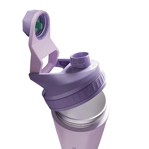 Image of VOLTRX ChillMix Shaker Bottle Insulated Stainless Steel - USB C Rechargeable Electric Protein Shake Mixer, Shaker Cups for Protein Shakes and Meal Replacement, Dream Purple, 16 oz