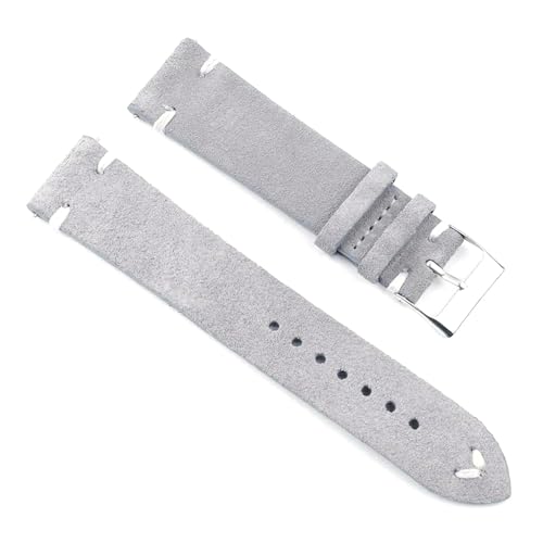 [SEIRYUMARU] ���v�X�g���b�v�A Wildleder-Leder-Uhren-Gurte 18-24mm �G���U�b�c�A�o���h(Gray-White Line,20mm)