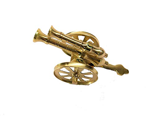 Image of Brass Handmade Vintage 10'' inches Dummy Brass Cannon Decor Decorative Showpiece (10 Inches)