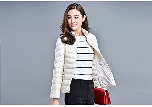 SOUGAO Casaco Acolchoado Feminino Jaqueta de Gola Alta de Inverno Acolchoada de Pato Leve e Quente T