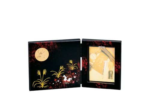 ?????? Nakatani Brothers Shokai Yamanaka Lacquer Folding Screen Photo Frame, Betsuko Rabbit 37-3006
