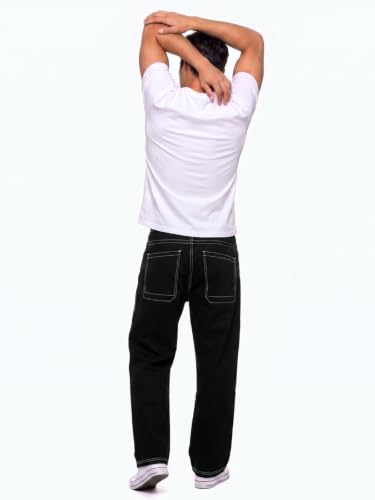 Image of GINGTTO Men's Baggy Barrel Jeans Wide Leg Y2K Denim Pants | Loose Fit Streetwear Casual Hip Hop Skater Vintage Style