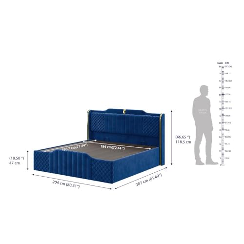 Image of Wakefit Velura King Size Hydraulic Storage Upholstered Bed