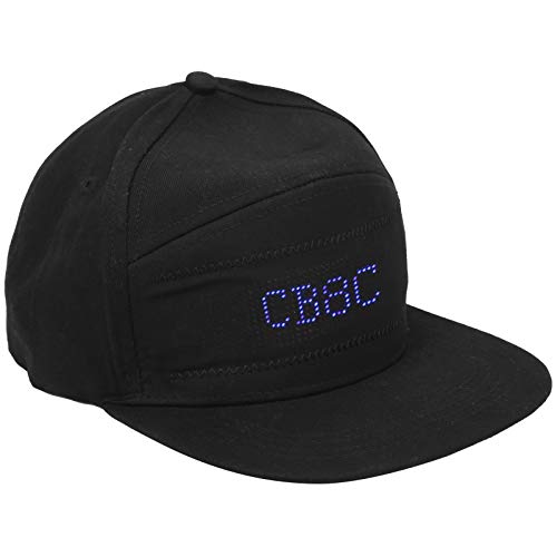SUNGOOYUE Gorra con Pantalla LED Control Recargable Personalizable, Soporte para 8 Idiomas, Pantalla de Luz Perfectamente Combinada con Sombrero para Escenario de Fiesta Al Aire Libre